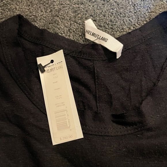 HELMUT LANG BLACK ASYMMETRIC TANK TOP - Picture 5 of 7